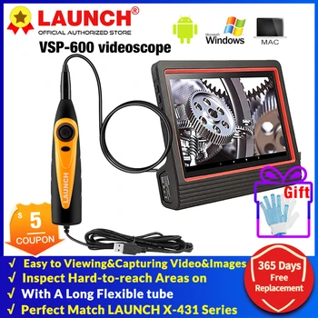 Launch VSP600 USB Инспекционная камера VSP-600 Видеоскоп 5,5 мм 6 светодиодных ламп для X431 инструменты для просмотра записи сохранения изображений и видеозаписей