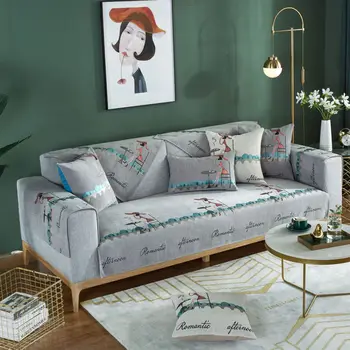 Мультяшный Жаккардовый нескользящий чехол для подушки, коврик для дивана в гостиной, мягкий универсальный чехол для дивана 