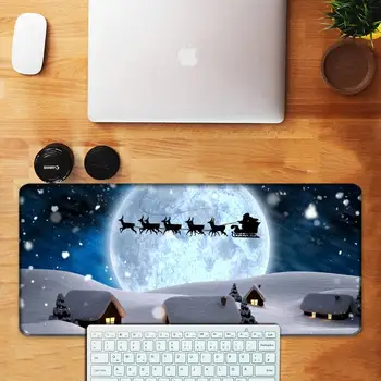 Рождественская Ночь Луна DIY Дизайн Шаблон Игровой коврик для мыши 90x40 см Lockedge Большой Игровой Коврик для Мыши Компьютерная Геймерская клавиатура Коврик для мыши