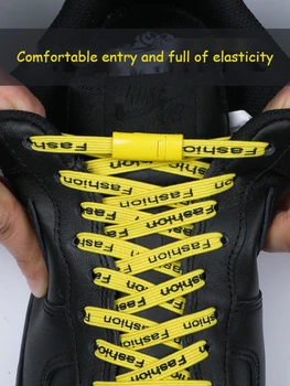 Магнитные шнурки Эластичные шнурки без галстука для Кроссовок 2021 Мода Письмо Ленивый Замок для Шнурков Один Размер Подходит всем детям и Взрослым