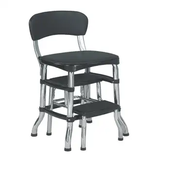 Ретро стул + Табурет-стремянка с раздвижными ступеньками, Черный Butacas y sillones para dormitorio, Стул для зала ожидания, Белый стул, Симпатичный стул