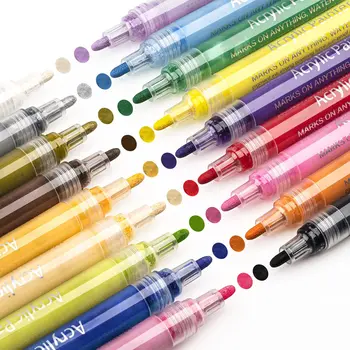 Ручки для рисования наскальными рисунками, 18 цветов, художественный маркер, Набор акриловых ручек, быстросохнущие фломастеры премиум-класса 2,0 мм для дерева