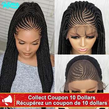 Синтетические плетеные парики 13x4 HD на кружевной основе, плетеные парики для чернокожих женщин, синтетические парики на кружевной основе, плетеные парики с волосами младенца