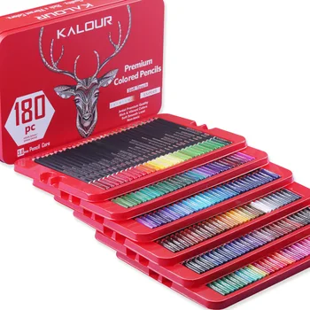 180 Цветных карандашей с мягкими восковыми стержнями для рисования, растушевки и раскрашивания, школьные канцелярские принадлежности