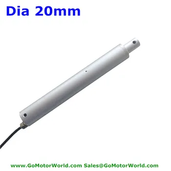 Dia20mm трубчатый линейный привод с регулируемым ходом 12 В 24 В постоянного тока 100N 10 кг 22 фунта подъем 12 мм/сек. скорость Бесплатная доставка